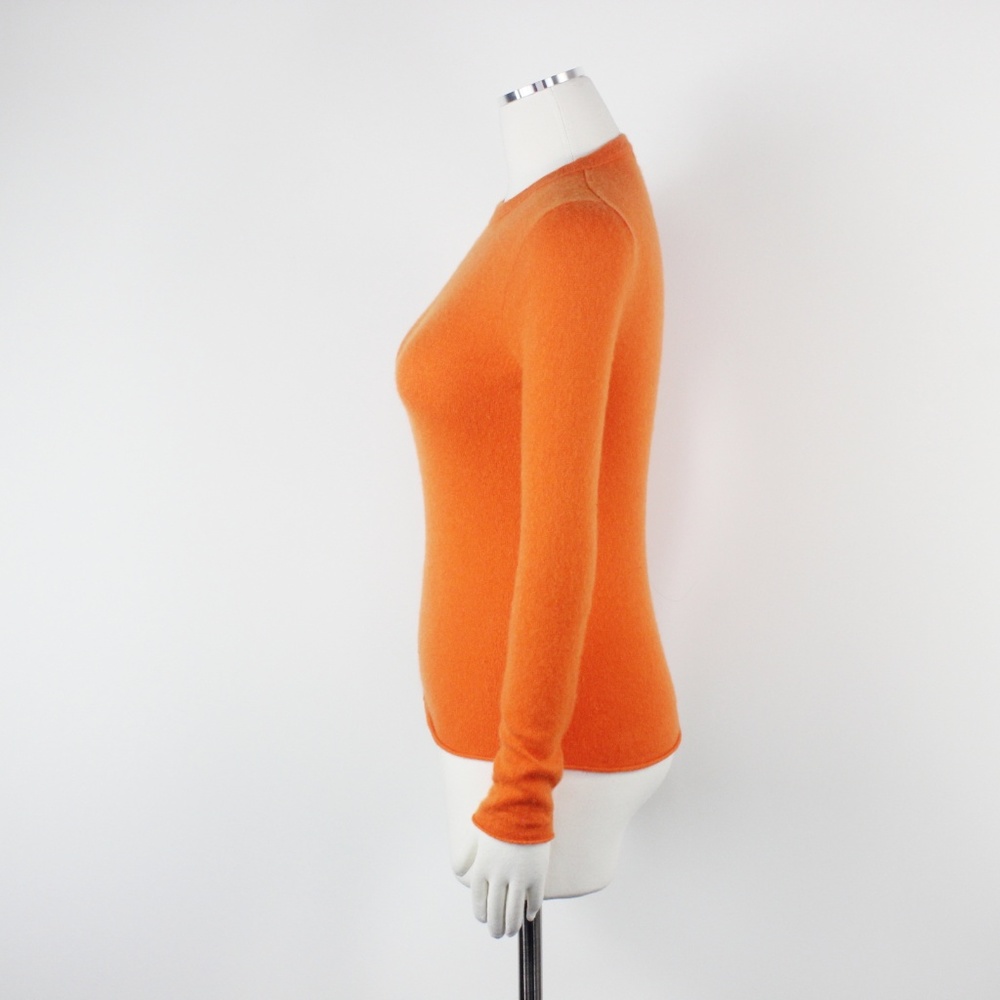 J.Crew Orange Cashmere Crewneck Fitted  Sweater XS - Picture 3 of 8